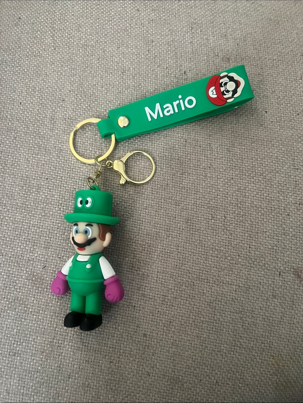 Green Mario Character Keychain with Strap - Kids Toys Action Figures & Playsets